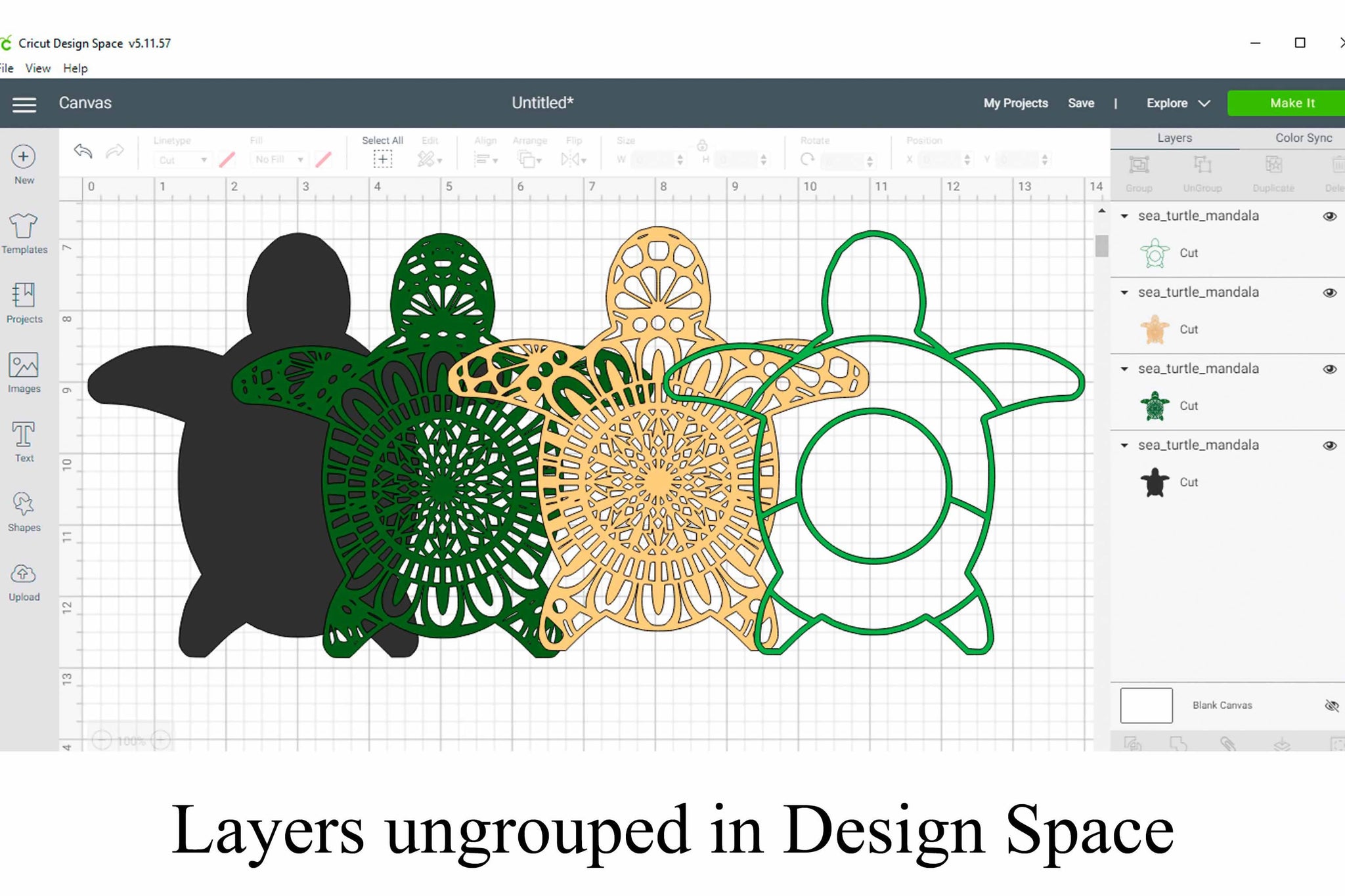 Download Sea Turtle Mandala 4 Layered 3d Design Svg Svg Font Market