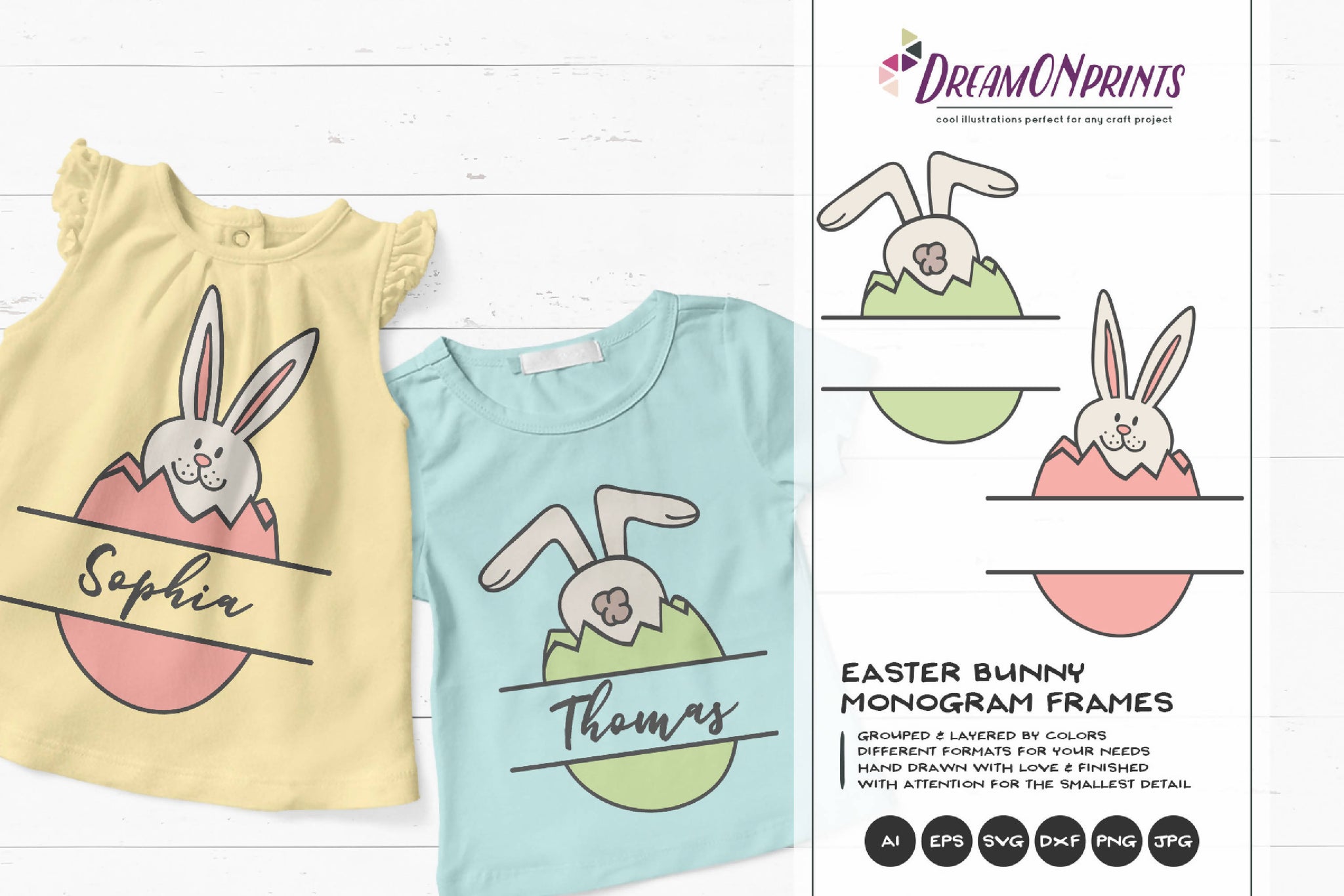 Download Easter Bunny Svg Split Monogram Frame Svg Svg Font Market