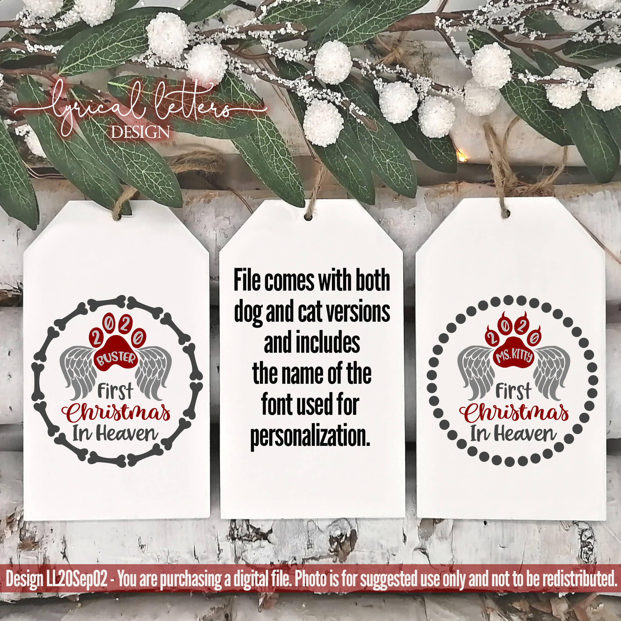 Download First Christmas In Heaven Dog & Cat Memorial SVG Cut File ...