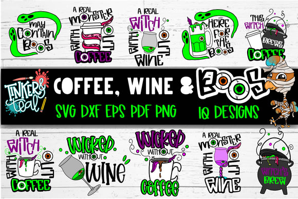 Download Coffee Wine And Boos Halloween Svg Bundle Svg Bundle Halloween S Svg Font Market