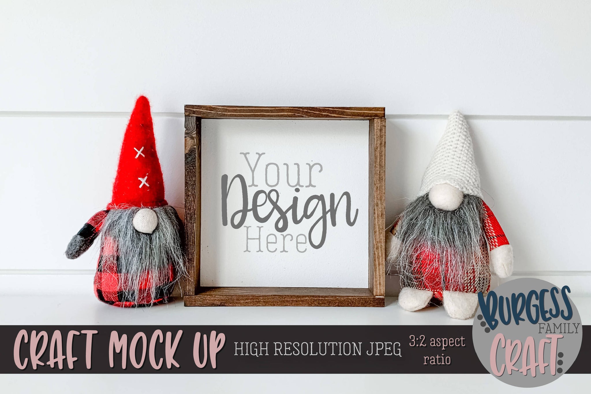 Download Square Sign And Gnome Christmas Craft Mock Up Svg Font Market