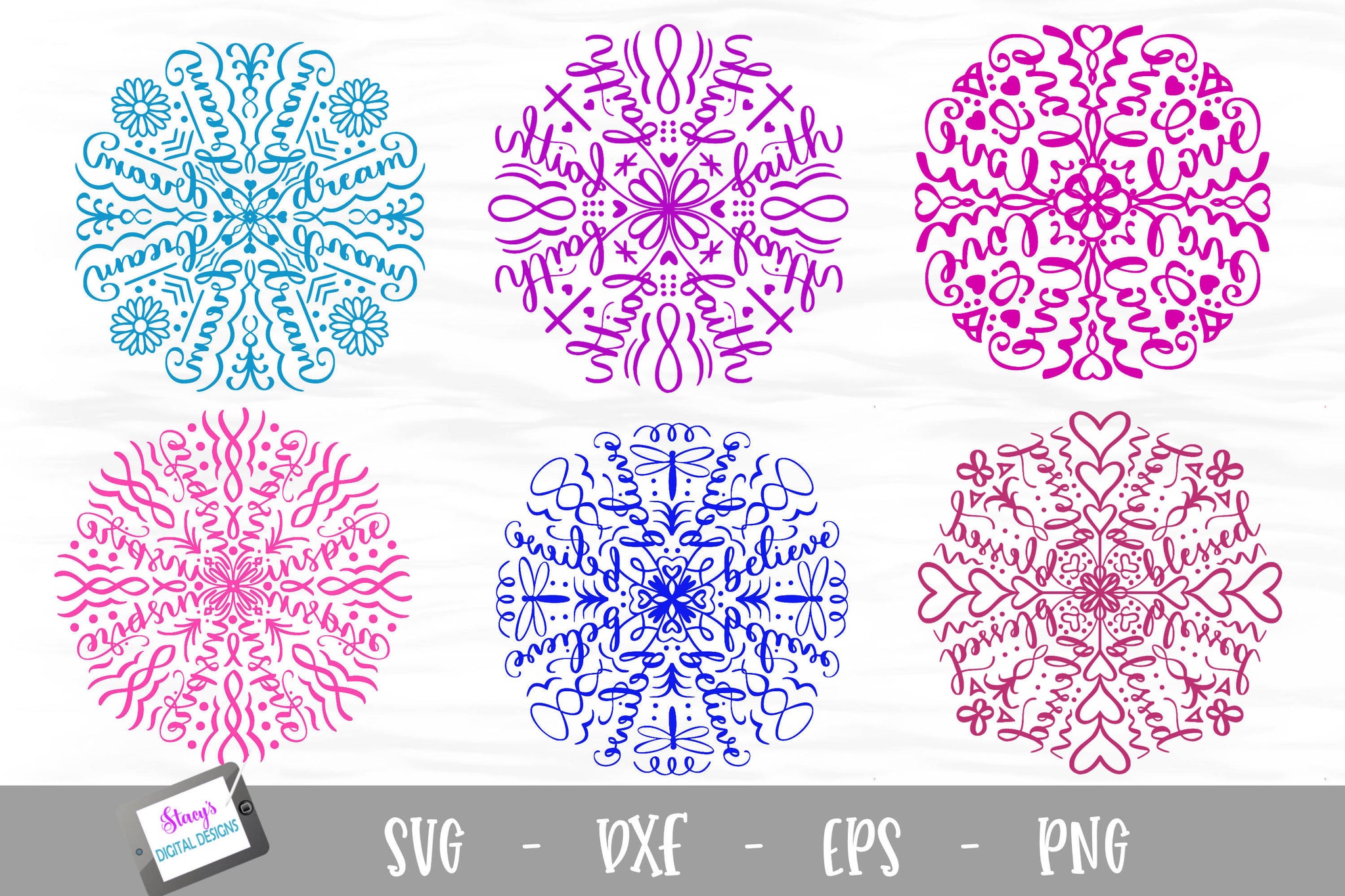 Download Mandala SVG Bundle - 6 Inspirational Mandala Designs - SVG ...