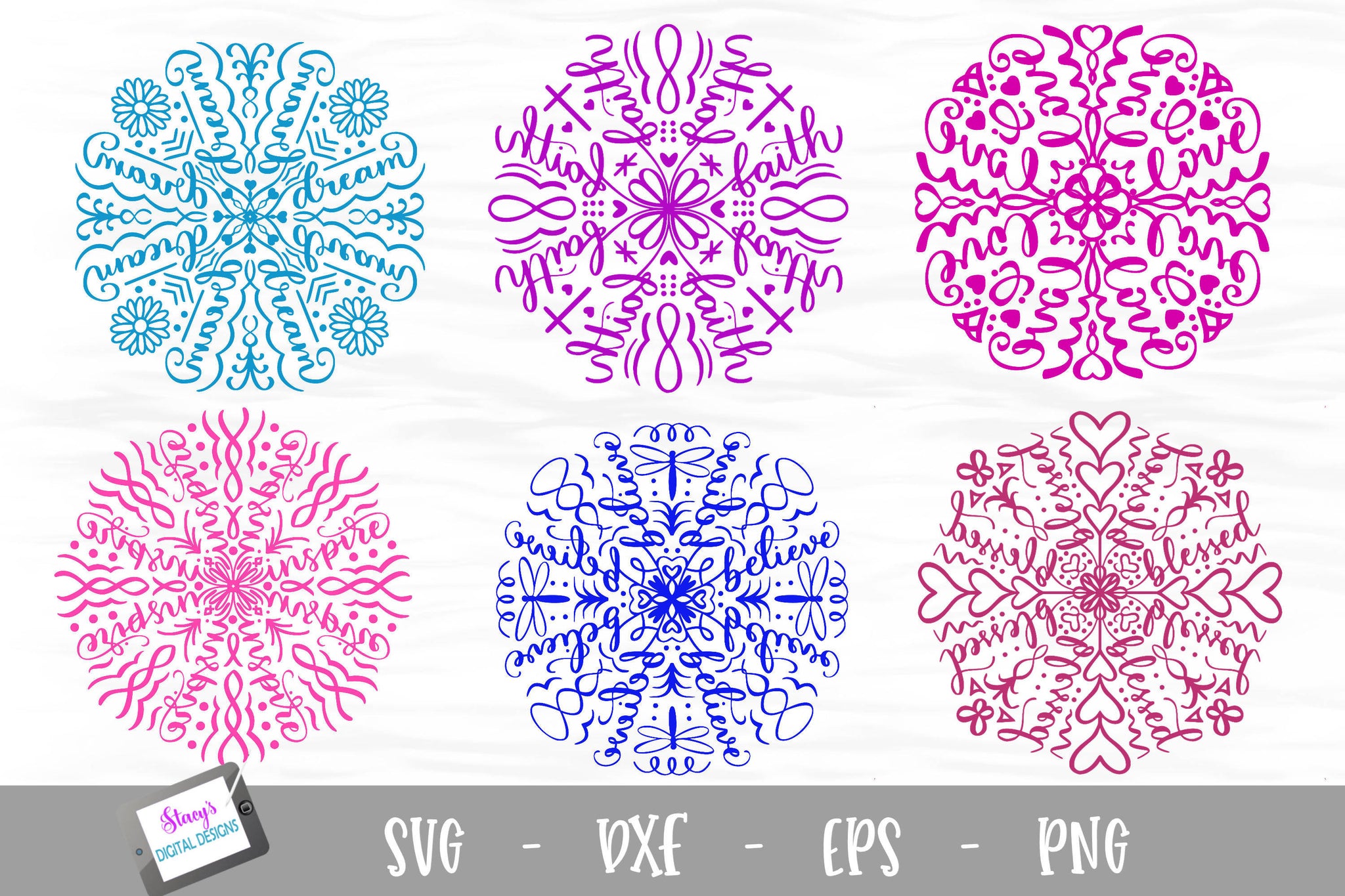 Download Mandala Svg Bundle 6 Inspirational Mandala Designs Svg Font Market