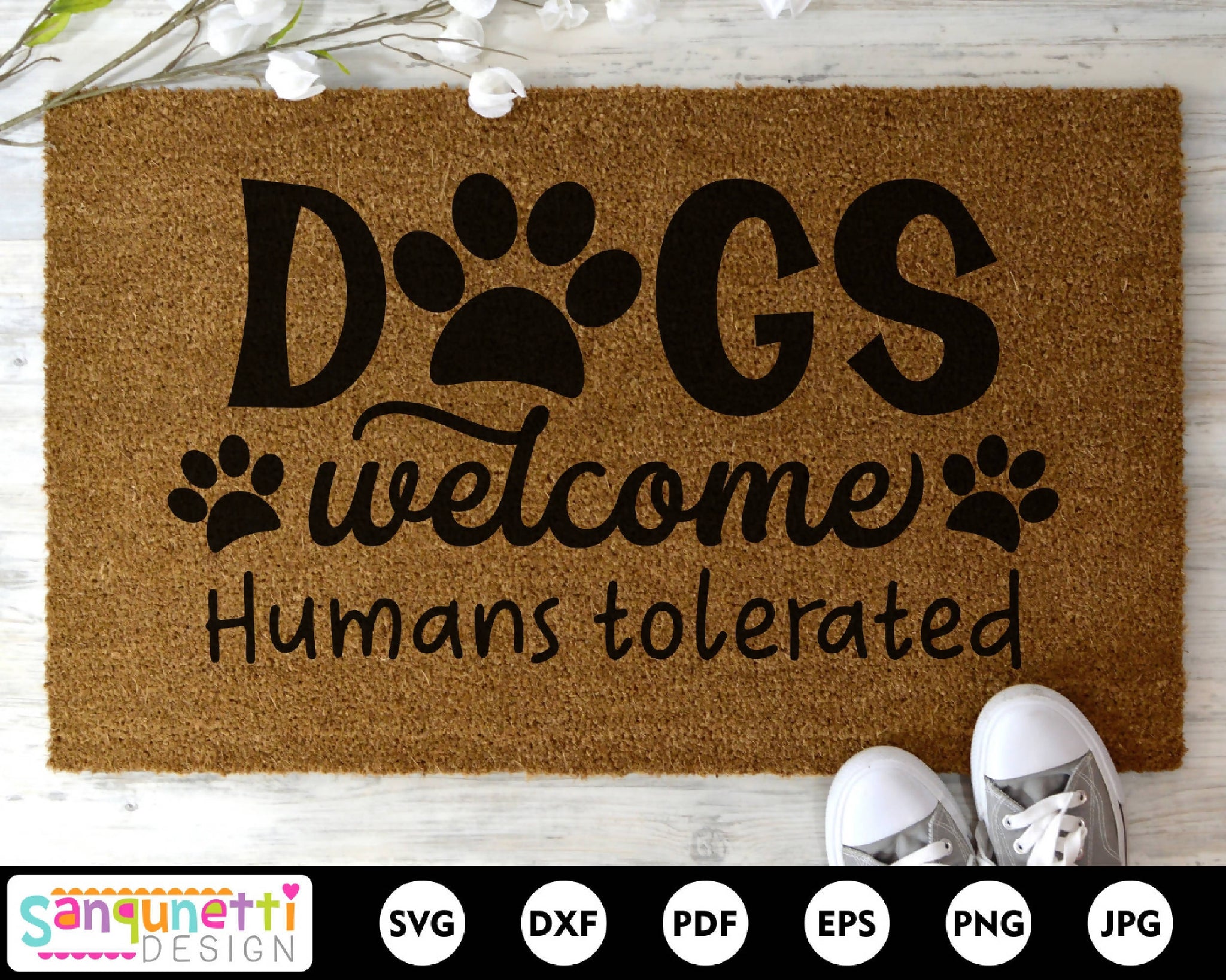 Download Dogs Welcome Humans Tolerated Svg Doormat Cut File Svg Font Market SVG, PNG, EPS, DXF File