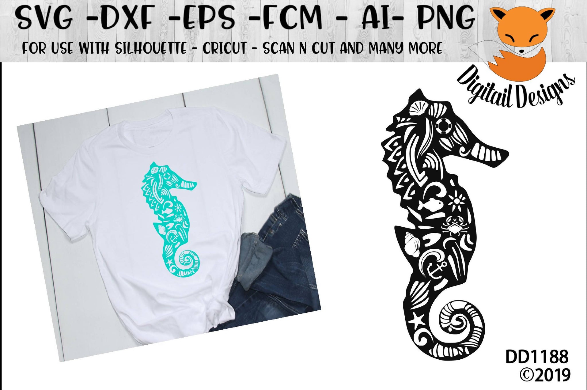 Download Zentangle Mandala Beach Object Seahorse Svg Font Market