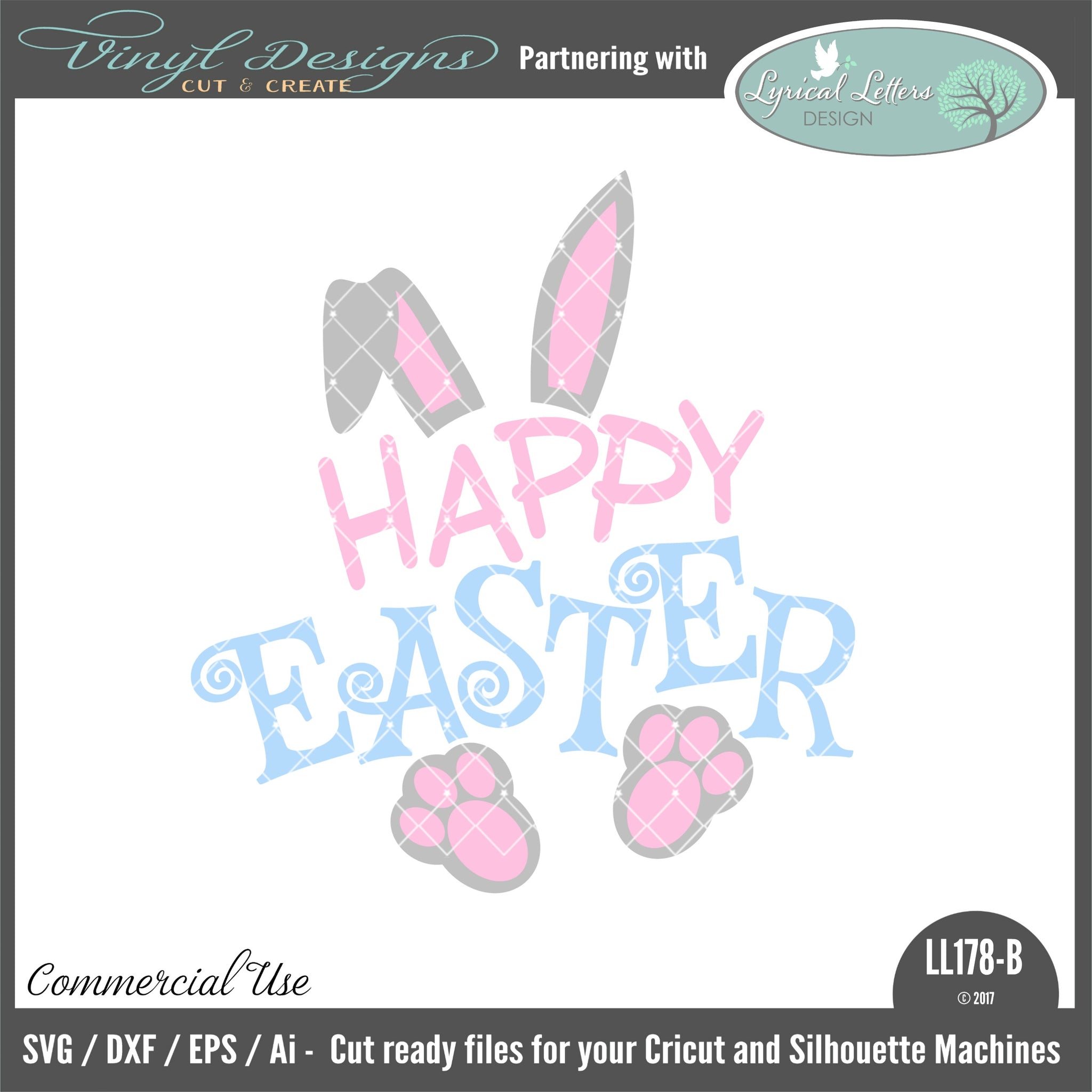 Download Happy Easter with Rabbit Ears - SVG & Font Market