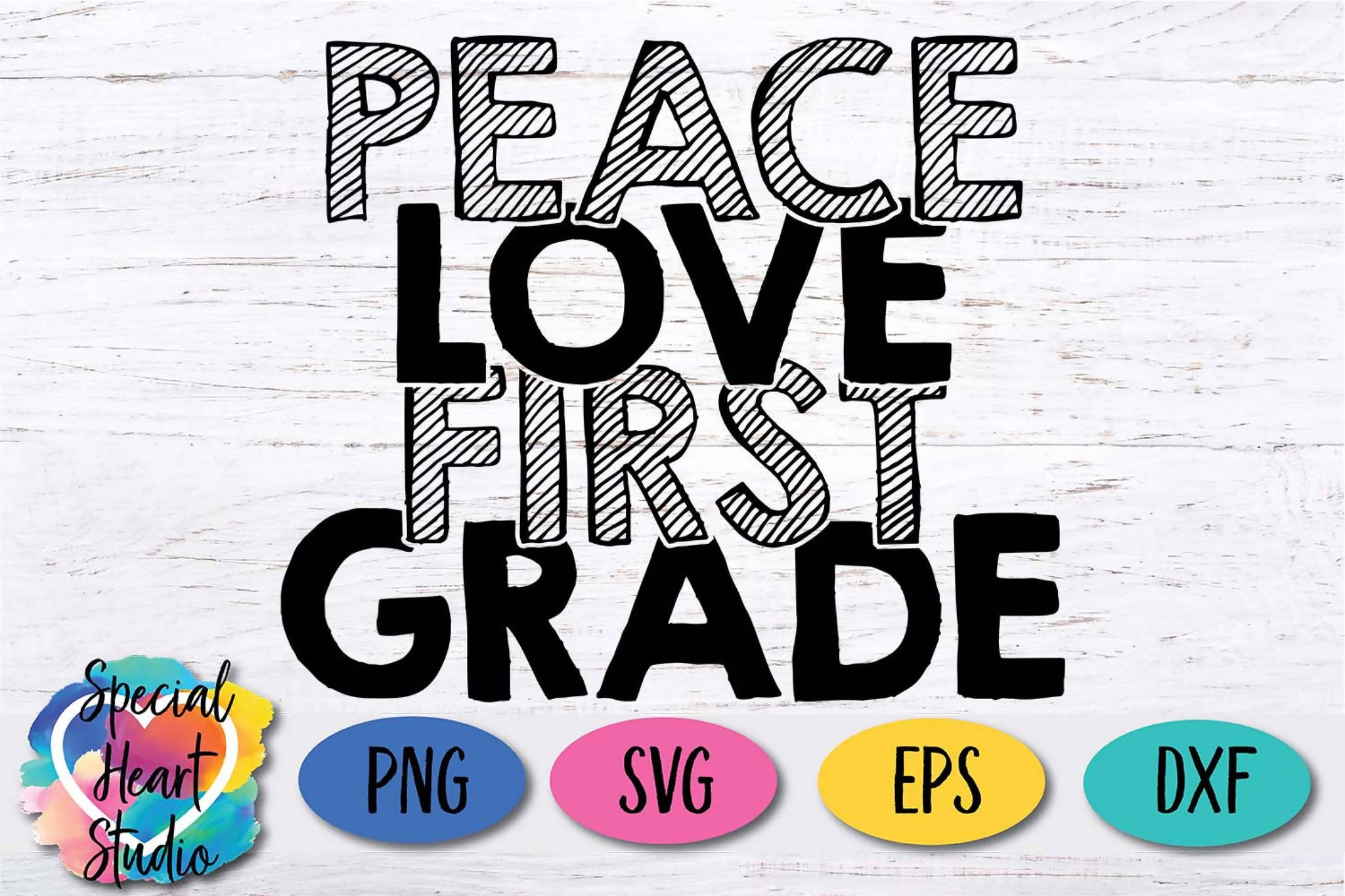 Download Peace Love First Grade SVG Cut File - SVG & Font Market