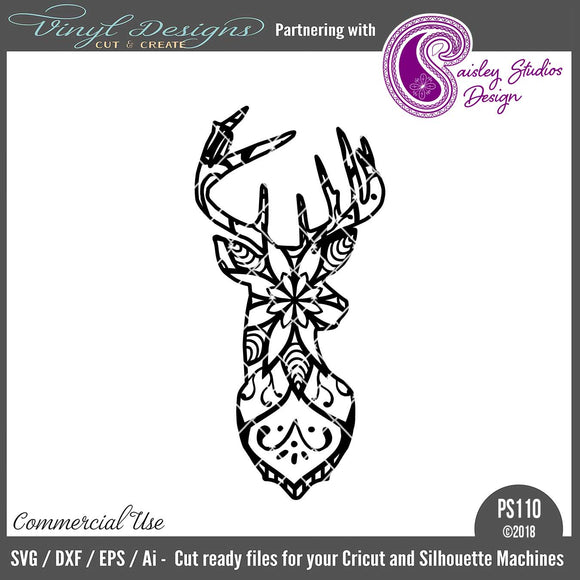 Download Deer Head Mandala Cut File Svg Font Market