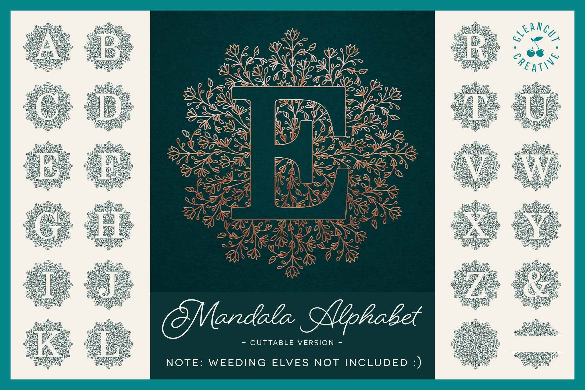 Download Intricate Mandala Monogram Alphabet For Craft Cutters In Svg Dxf Fcm E Svg Font Market PSD Mockup Templates