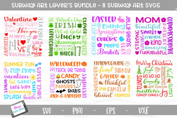 Download Subway Art Lover S Bundle 8 Subway Art Designs Svg Font Market PSD Mockup Templates