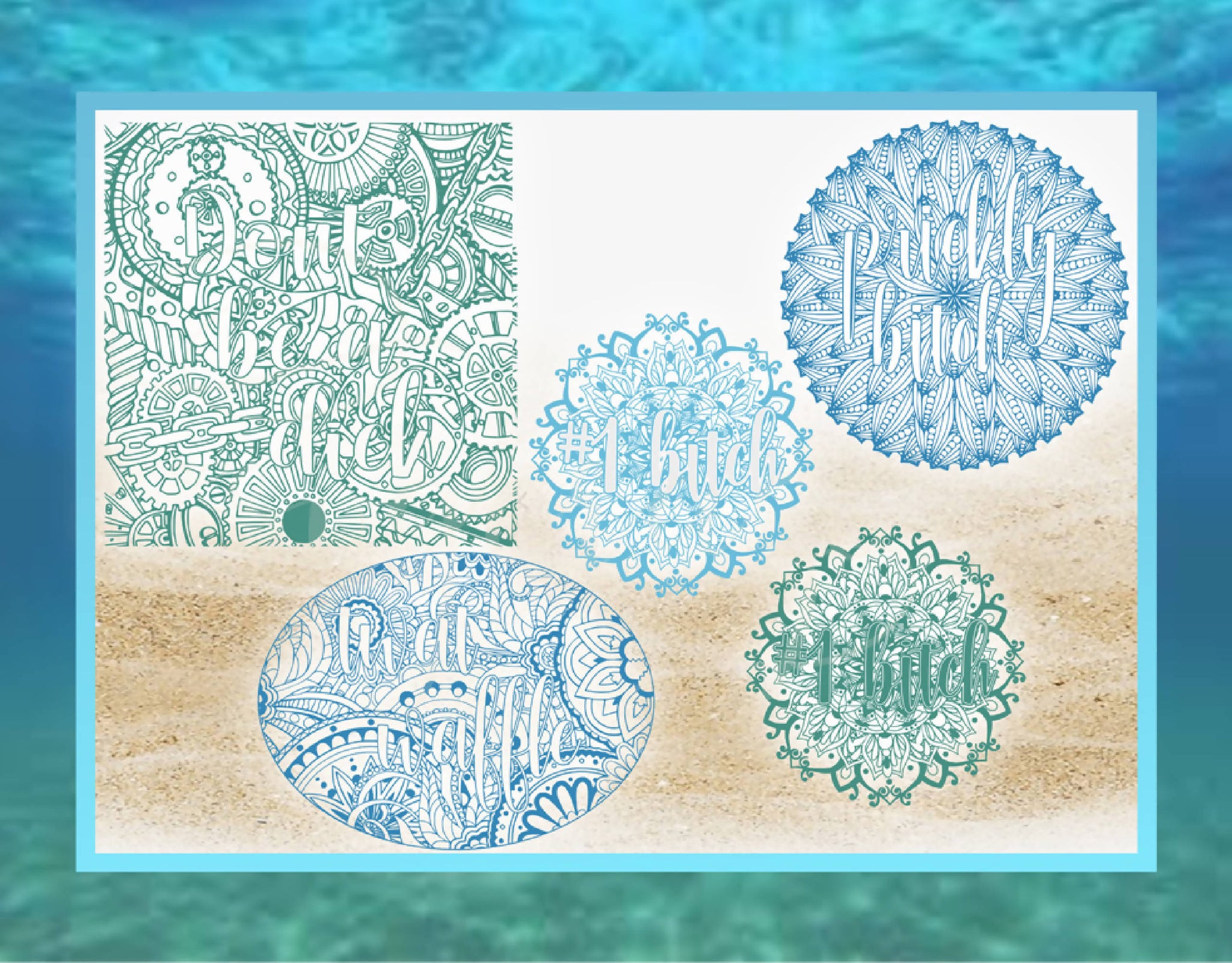 Download OFFENSIVE! Cuss Swear Word Mandala Zentangle Bundle SVG ...