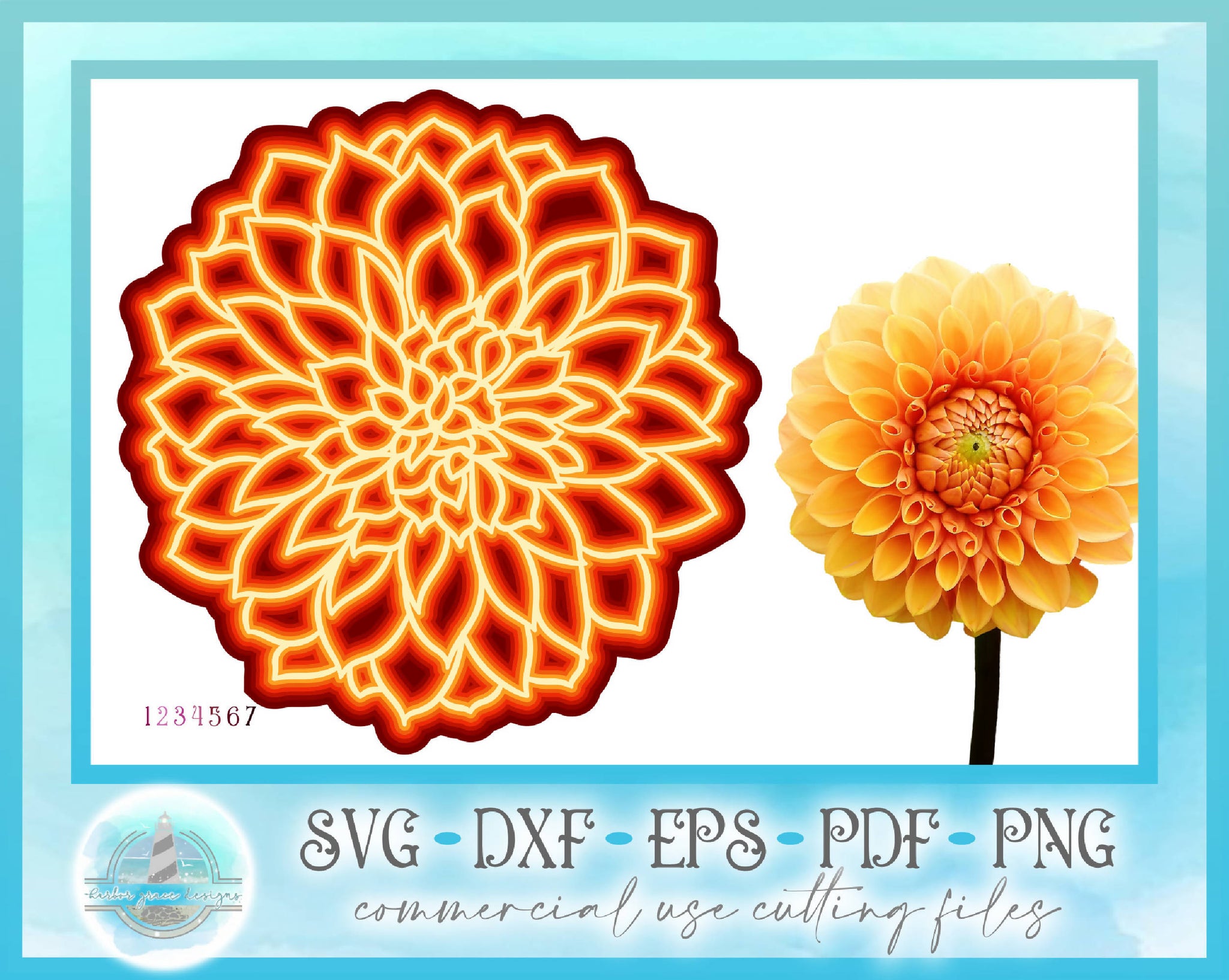 Download 3d Svg Layered Design 3d Dahlia Floral Mandala Svg Svg Font Market