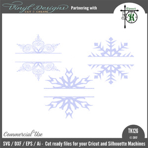 Download Split Snowflake Monogram Set Of 3 Svg Font Market