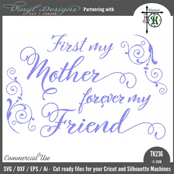 First My Mother Forever My Friend Cut File Svg Font Market