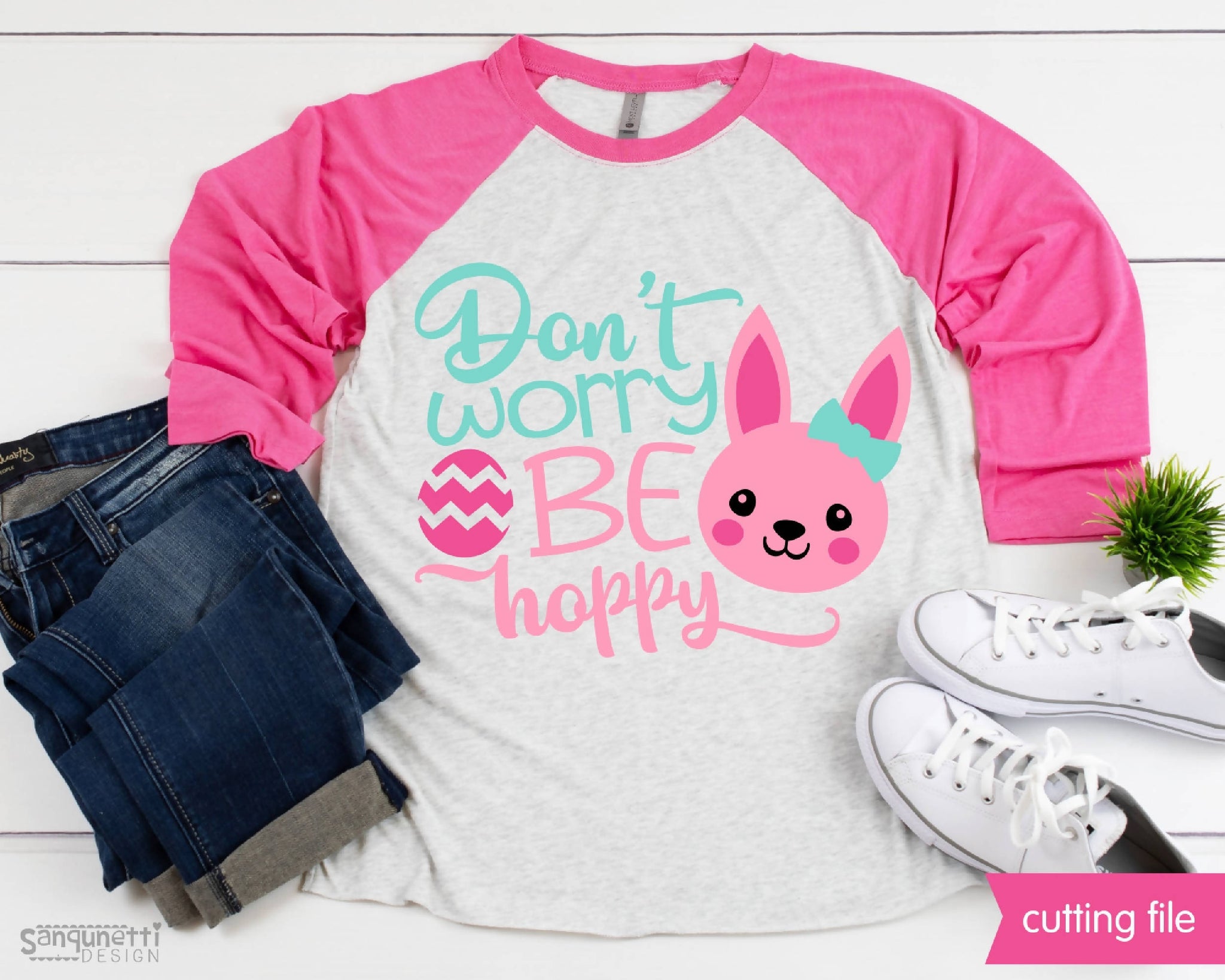 Hoppy Easter bunny SVG, spring girls cut file - SVG & Font ...