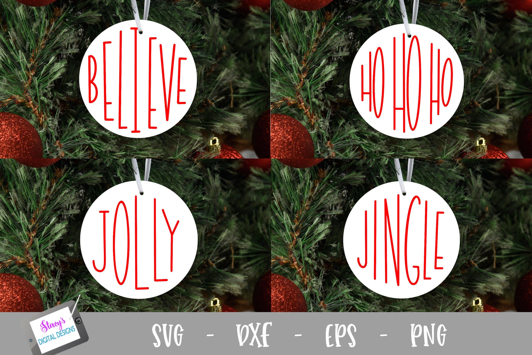 Download Christmas Words SVG - 4 Round Ornament SVG Designs - SVG ...