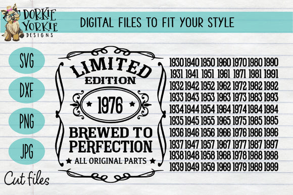 Download Brewed to perfection, birthday, milestone - SVG Cut File ...
