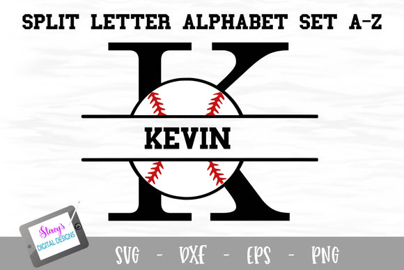 Download Split Letters A Z 26 Split Monogram Baseball Svg Alphabet Svg Font Market