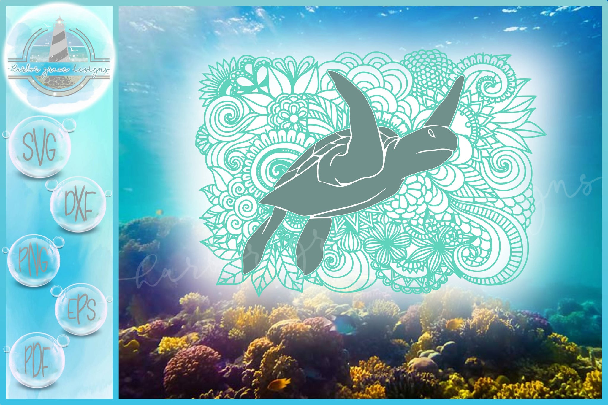 Download Sea Turtle Mandala Zentangle Svg Svg Font Market