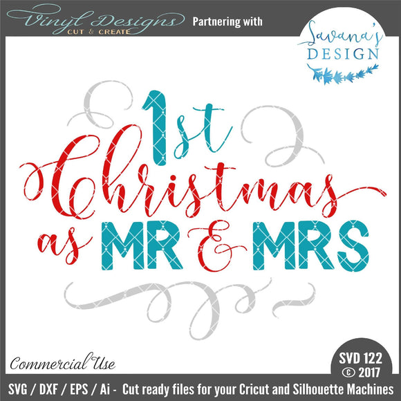 Download 1st Christmas as Mr and Mrs Cut File - SVG & Font Market