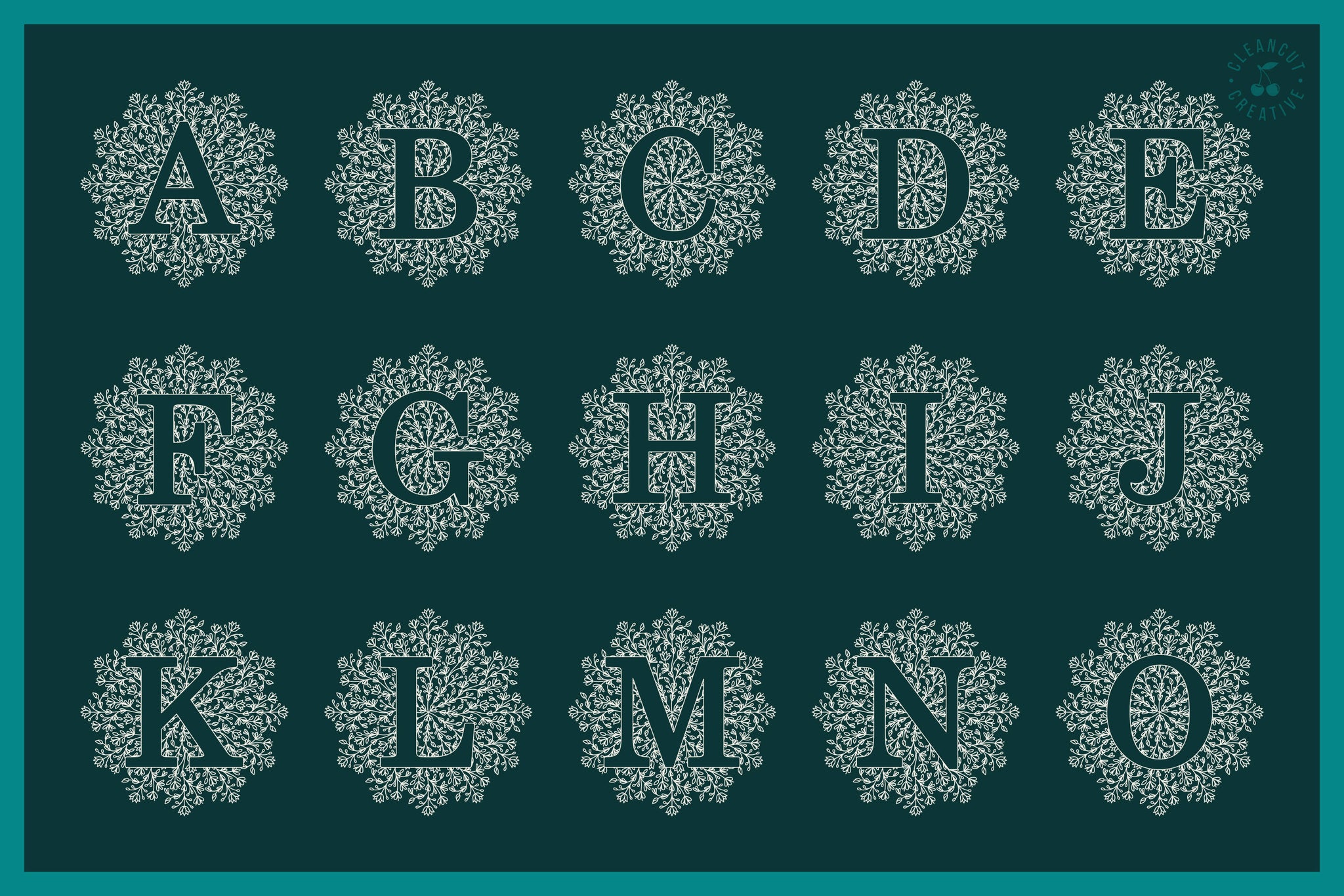 Download Intricate Mandala Monogram Alphabet for craft cutters in ...