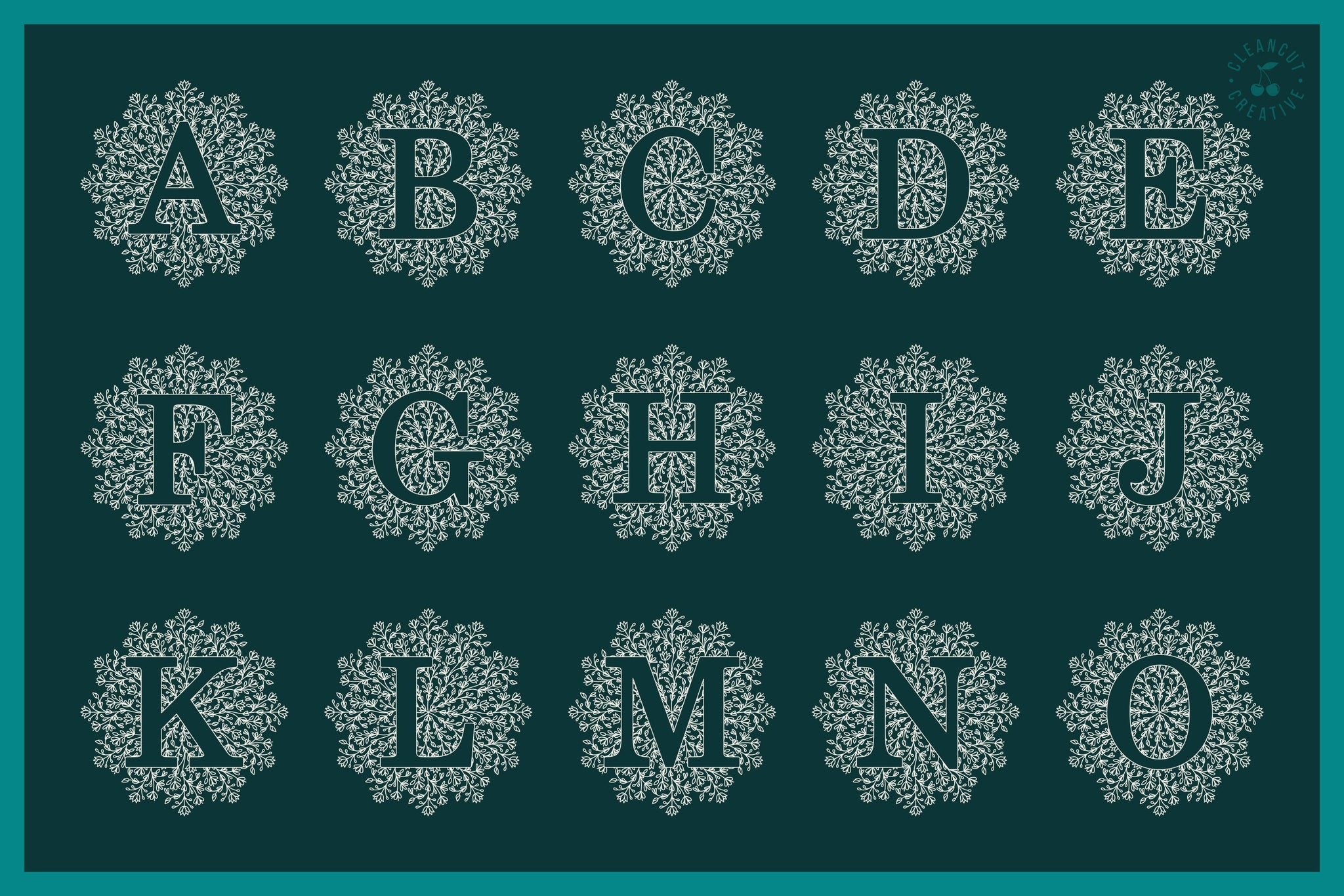 Download Intricate Mandala Monogram Alphabet For Craft Cutters In Svg Dxf Fcm E Svg Font Market PSD Mockup Templates