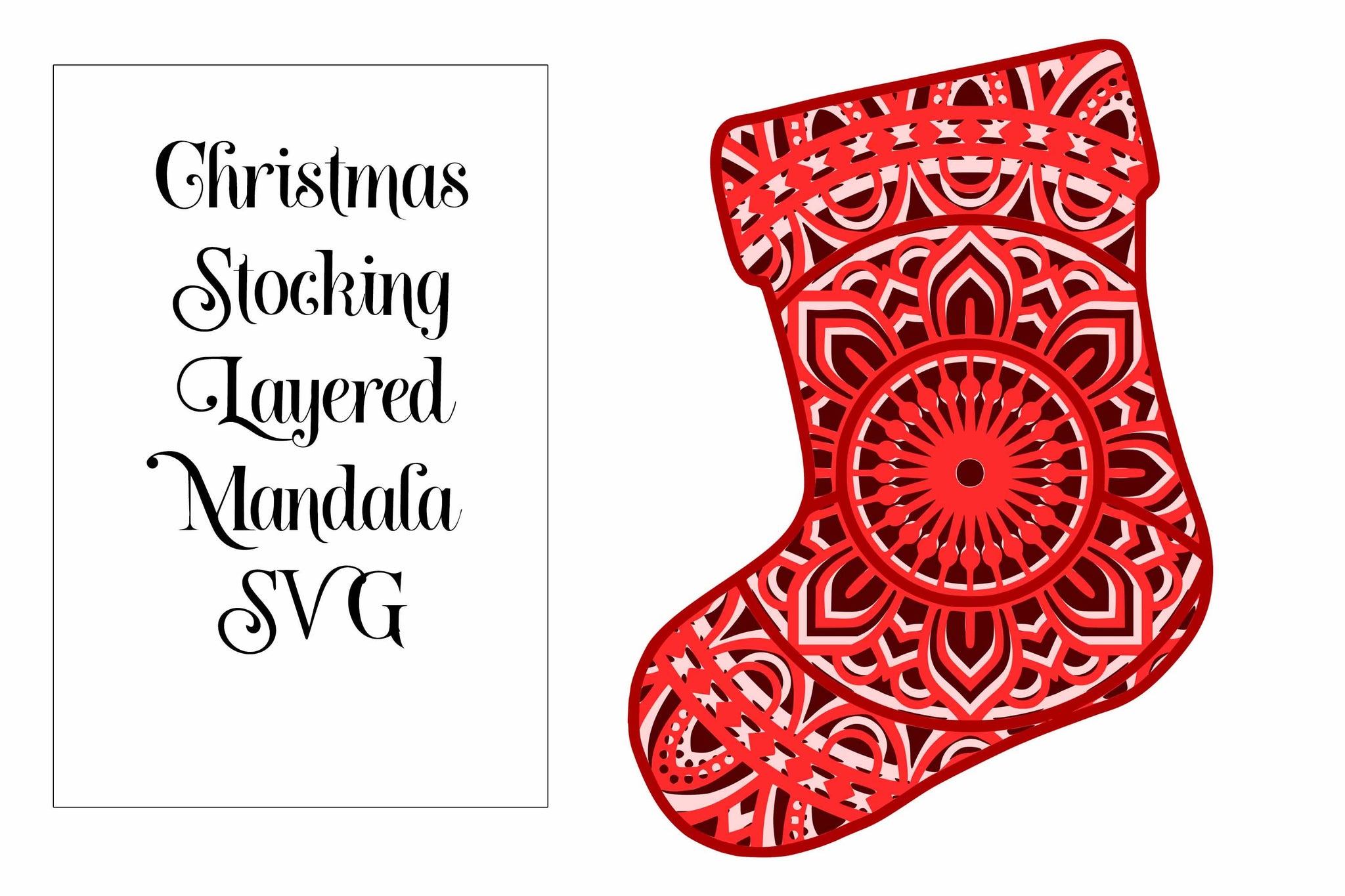 Download Christmas Stocking Layered Mandala Svg Svg Font Market