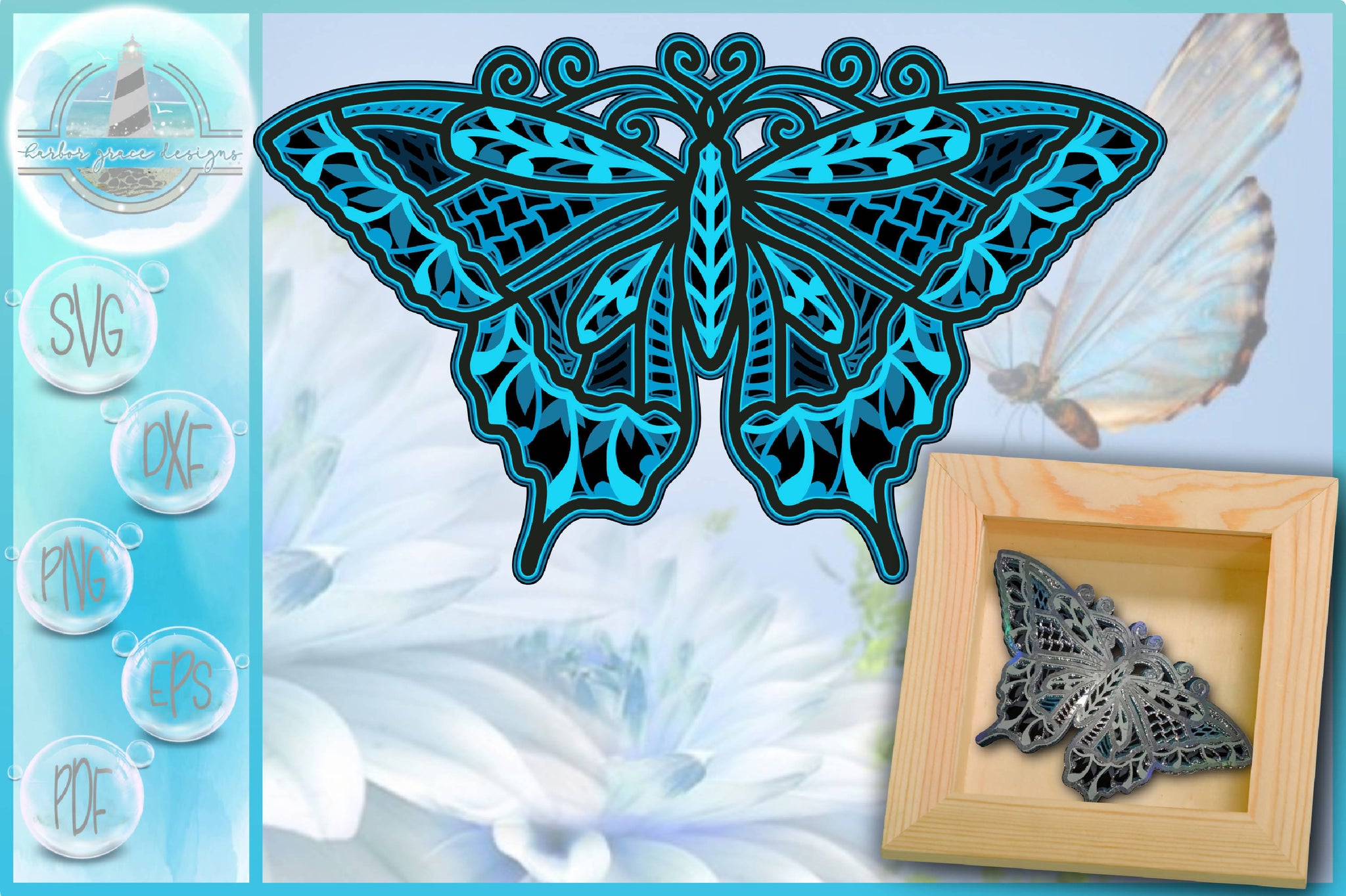 Download 3d Butterfly Mandala Multi Layered Mandala Svg Paper Crafting Lase Svg Font Market