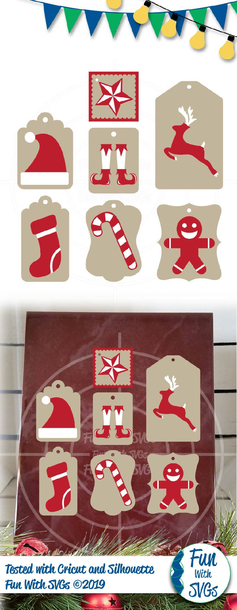 Download Christmas Tags Red and White SVG Cut files for gift giving ...
