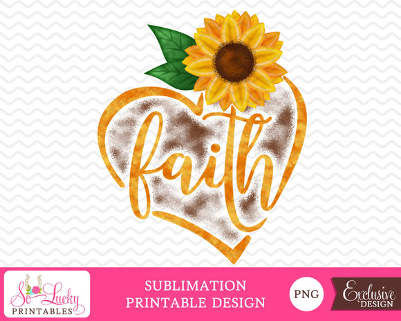 Download Faith fall sunflower watercolor printable sublimation ...