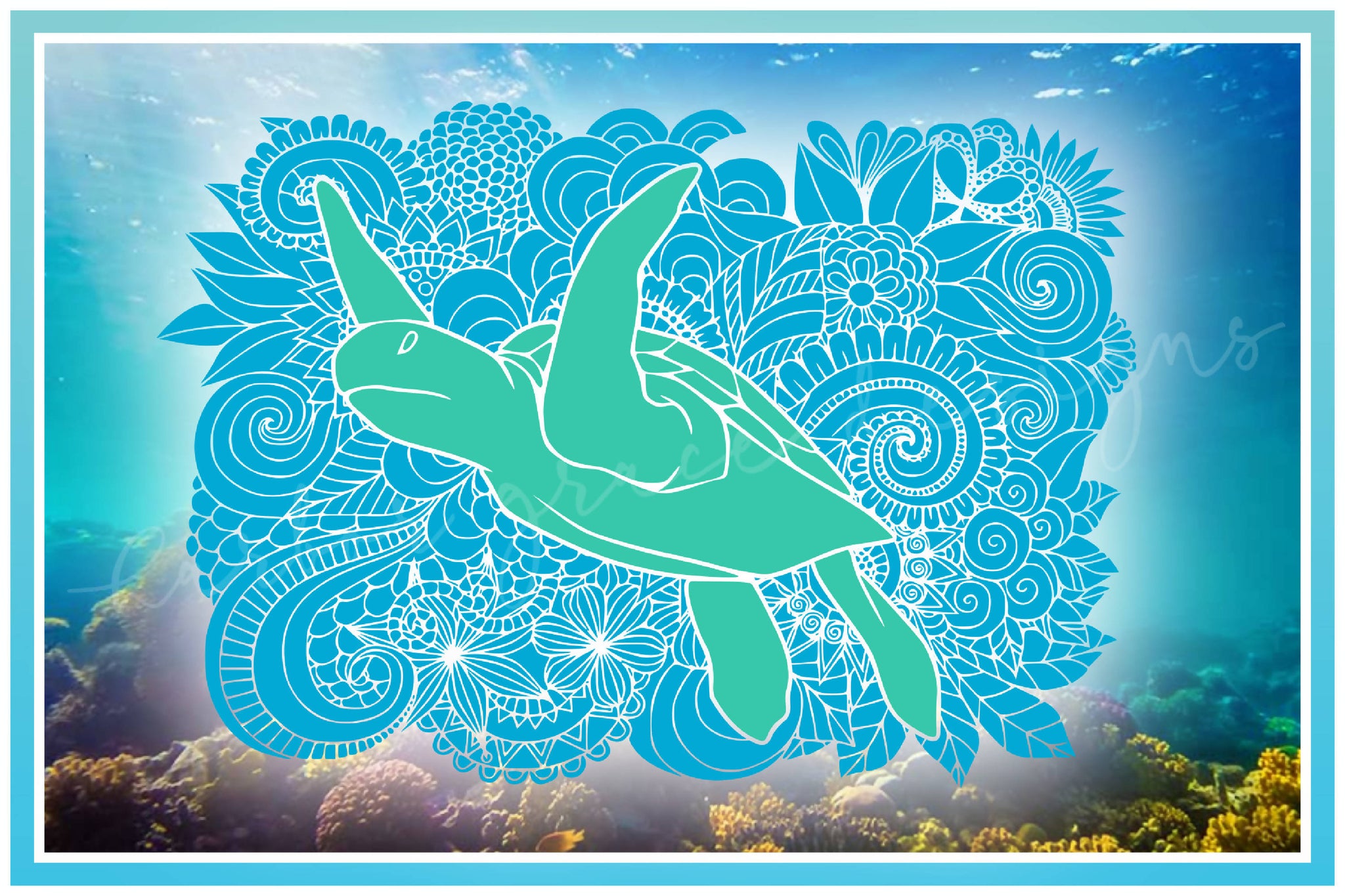 Download Sea Turtle Mandala Zentangle SVG - SVG & Font Market