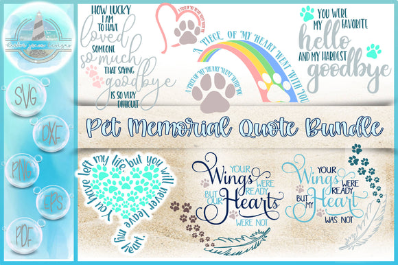 Download Pet Memorial In Loving Memory Quote Bundle SVG - SVG ...