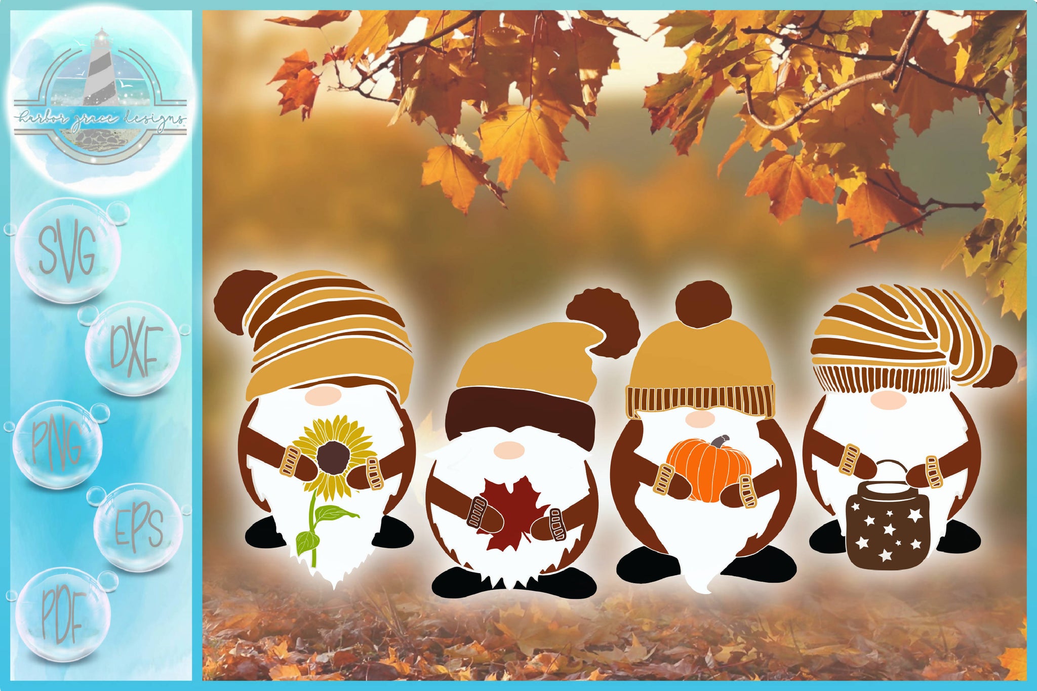 Download Fall Gnome Pumpkin Sunflower Lantern Leaf Svg Svg Font Market