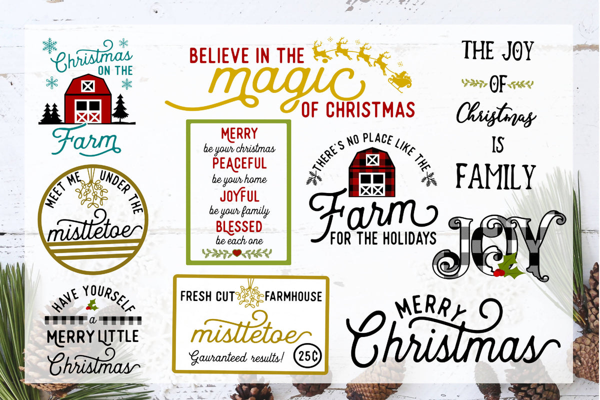 Download Christmas Farmhouse SVG Bundle - SVG & Font Market