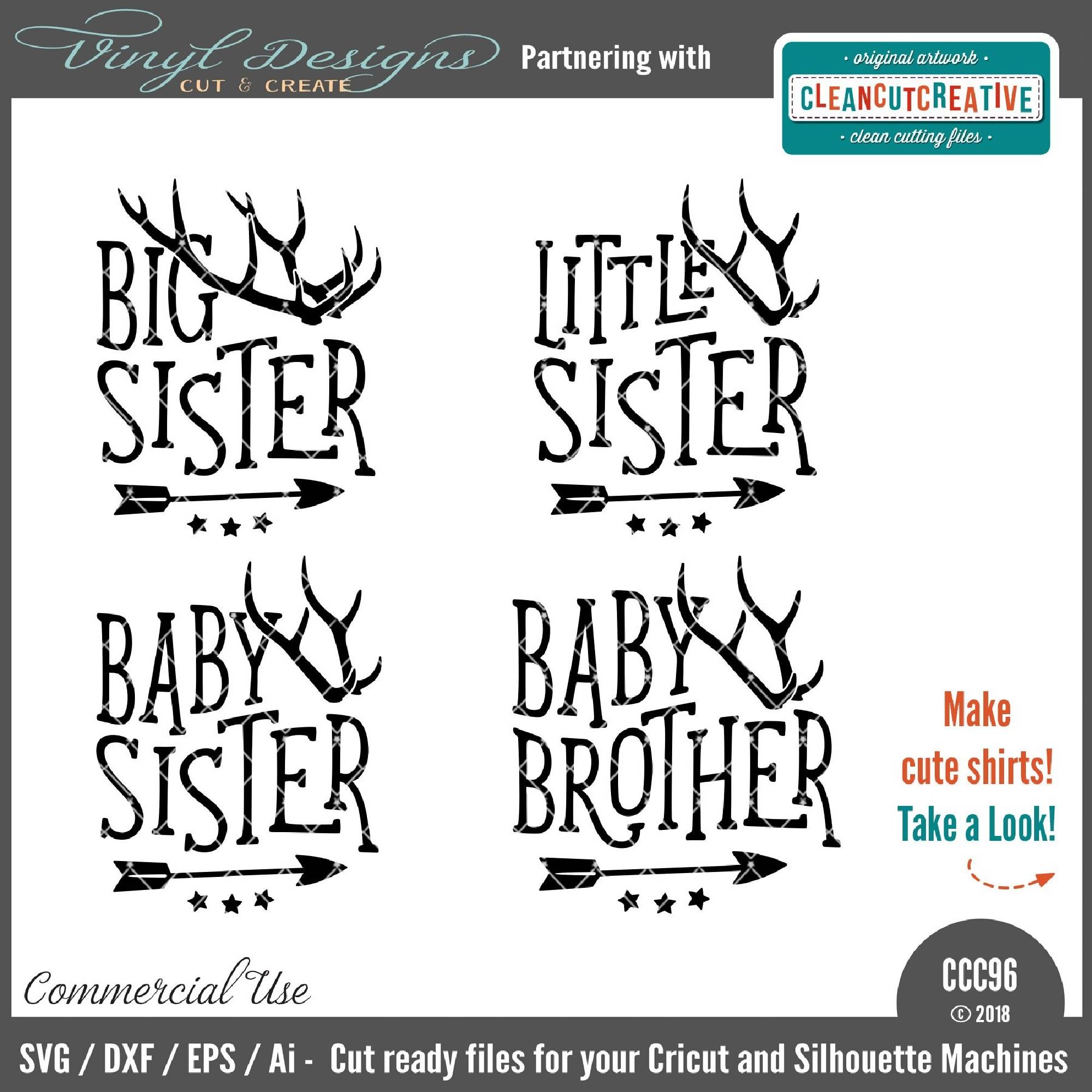 Download Big Little Brother Sister SVG cut file bundle - SVG & Font ...