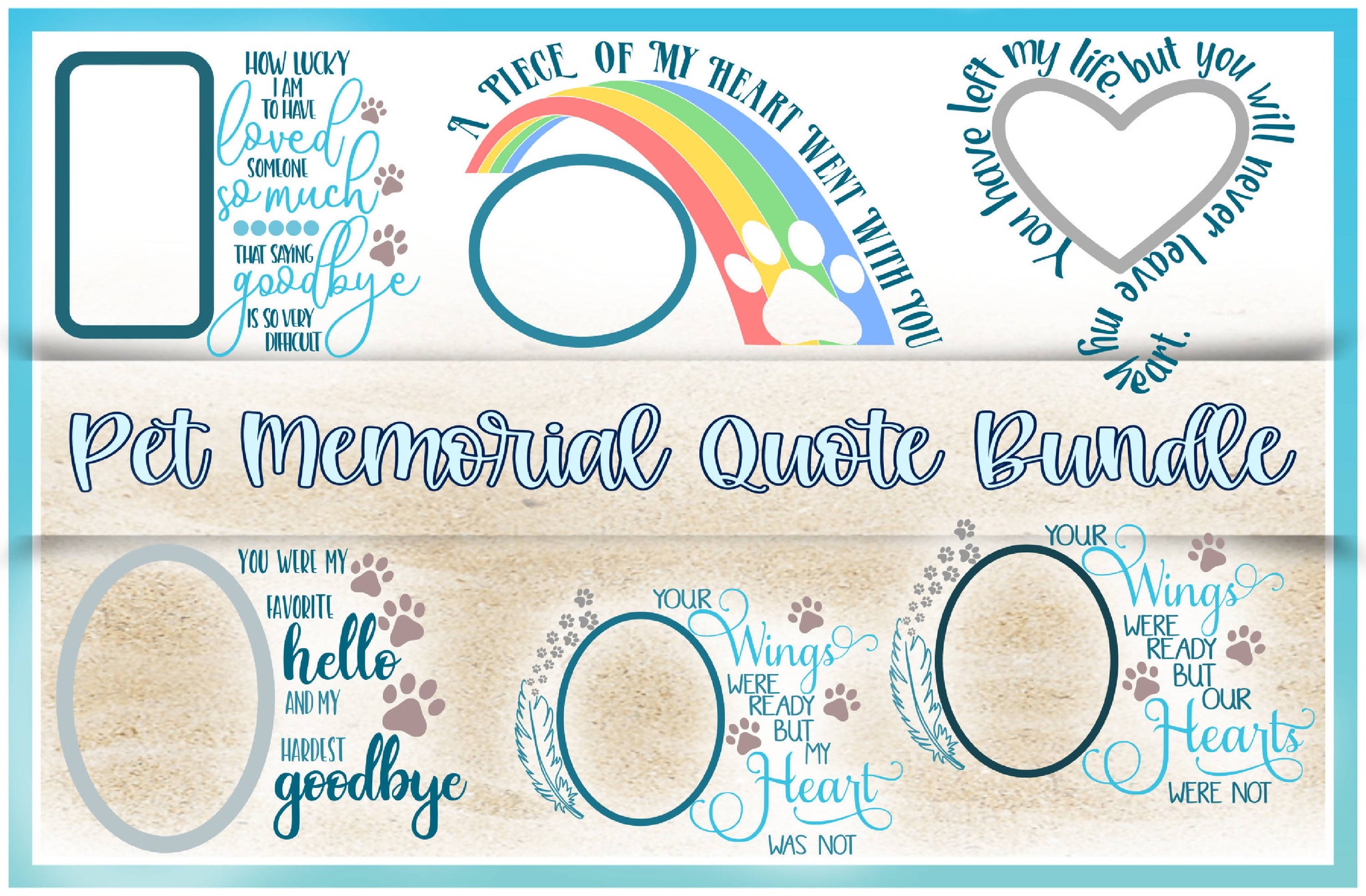 Download Pet Memorial In Loving Memory Quote With Frame Bundle Svg Svg Font Market SVG, PNG, EPS, DXF File