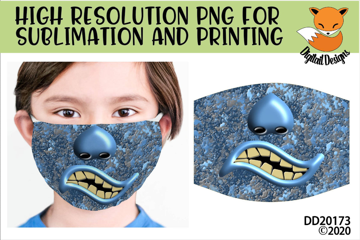 Download Funny Monster Face Mask Sublimation Design - SVG & Font Market