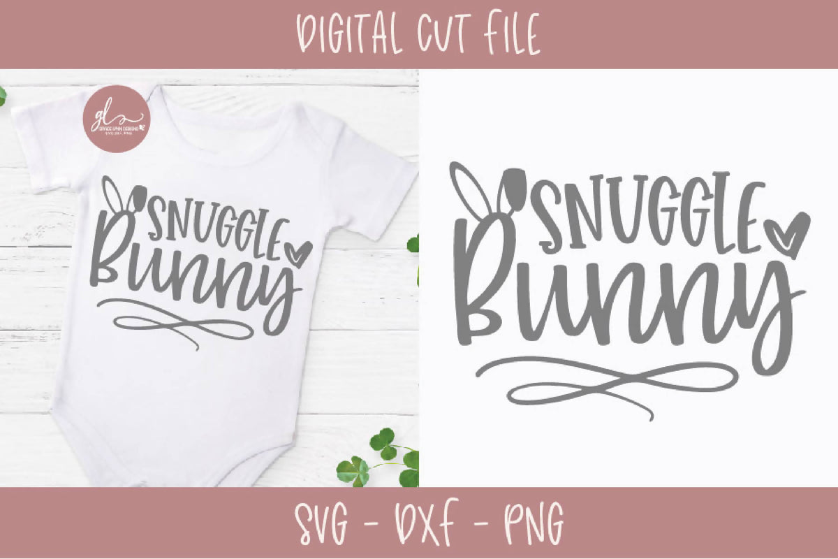 Download Snuggle Bunny - Easter Digital Cut File - SVG, DXF & PNG ...
