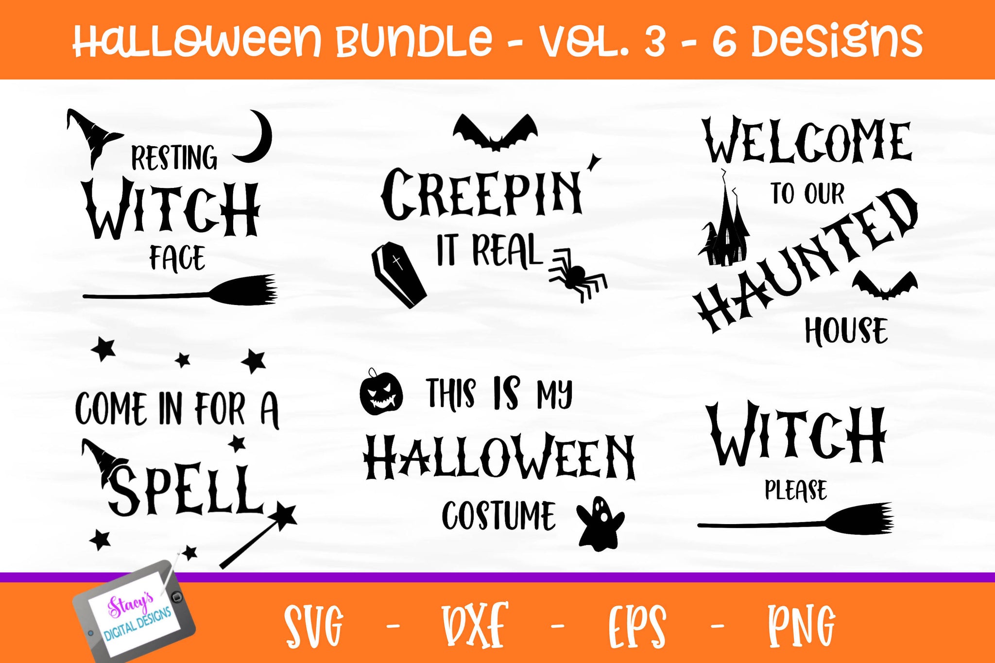 Download Halloween Svg Bundle Volume 3 6 Svg Designs Svg Font Market PSD Mockup Templates