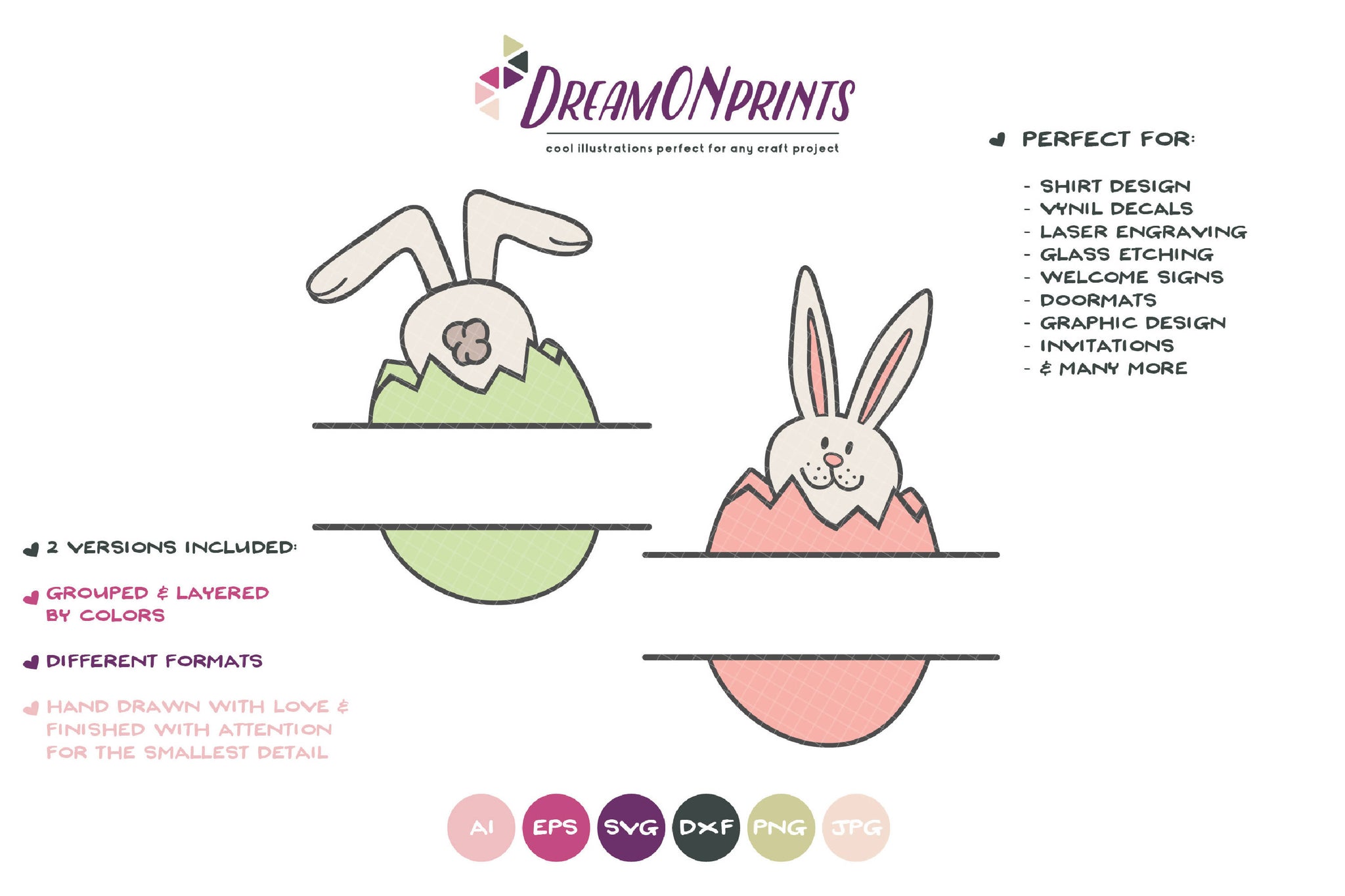 Download Easter Bunny Svg Split Monogram Frame Svg Svg Font Market