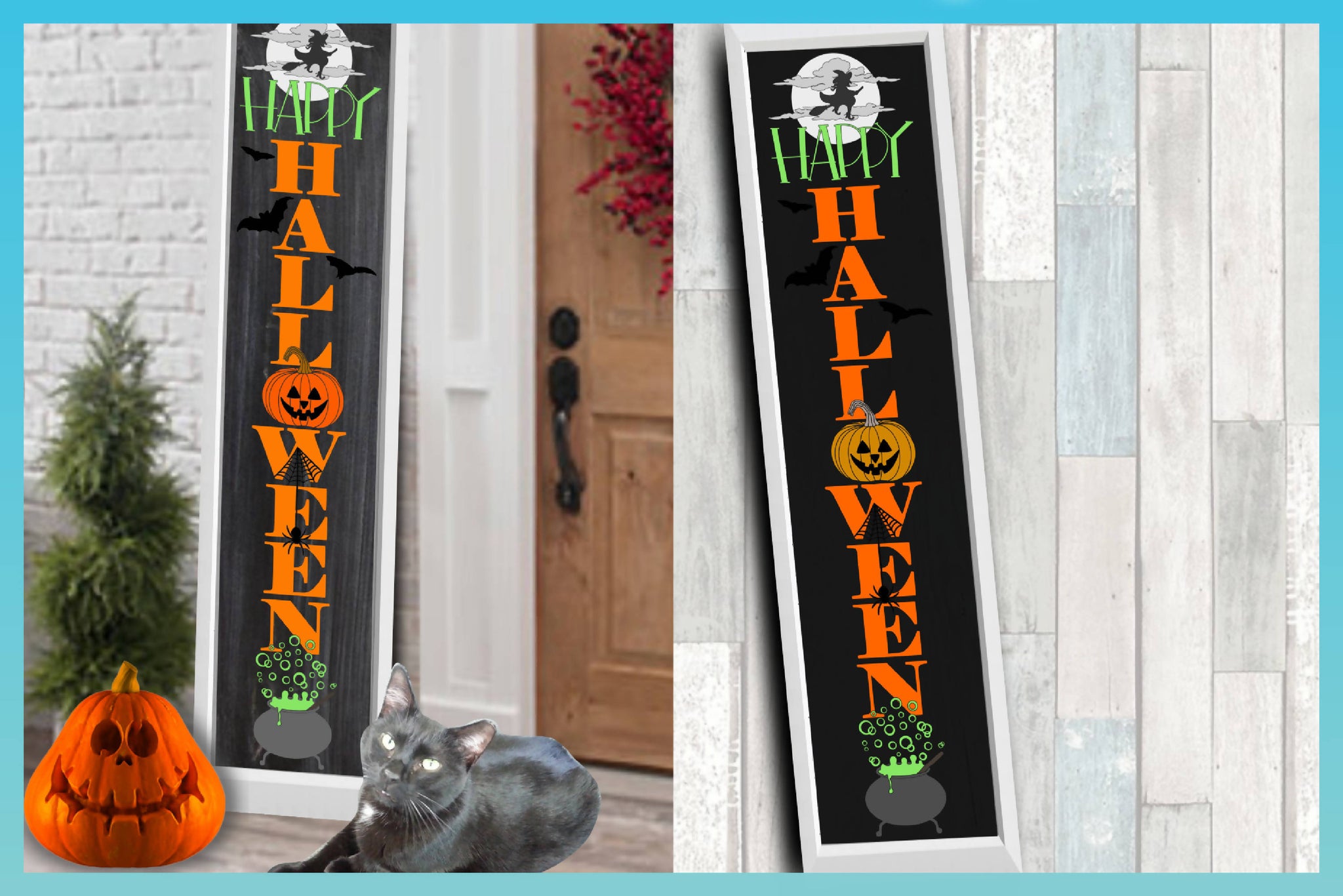 Download Happy Halloween Tall Vertical Front Porch Sign Quote SVG ...