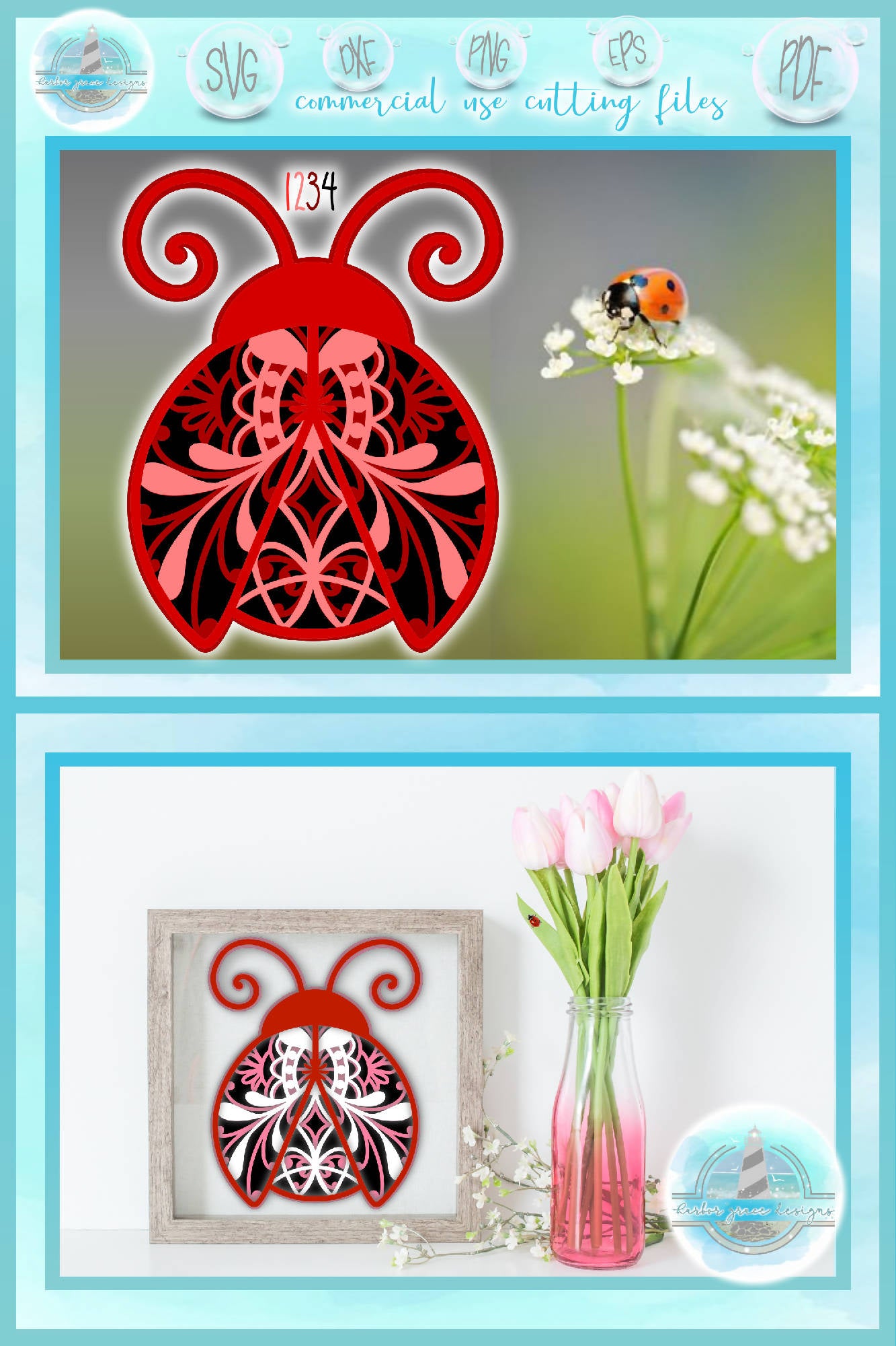 Download Easy 3D Layered Design | Ladybug Mandala SVG file | Multi ...