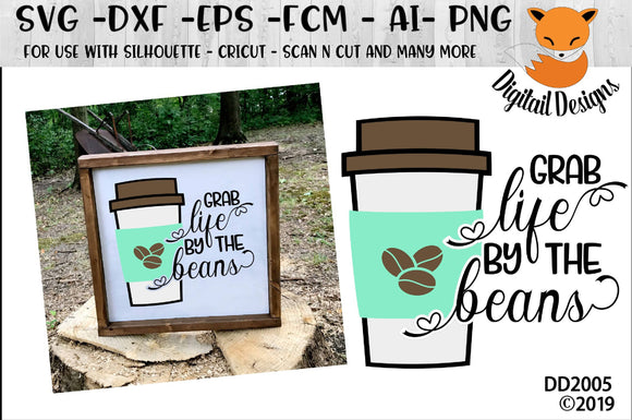 Download Grab Life By The Beans Coffee Lover Svg Svg Font Market PSD Mockup Templates