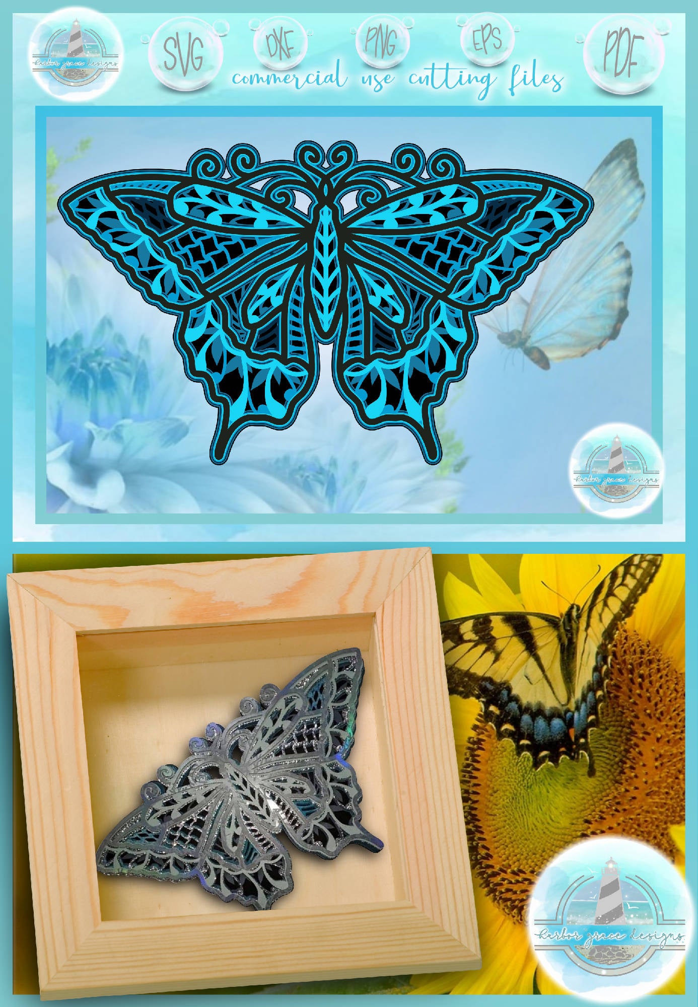 Download 3d Butterfly Mandala Multi Layered Mandala Svg Paper Crafting Lase Svg Font Market