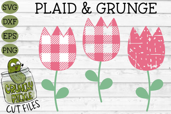 Download Plaid & Grunge Tulip SVG Cut File - SVG & Font Market