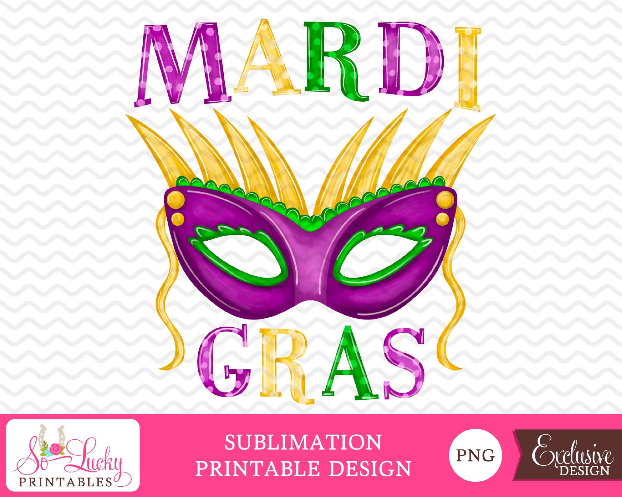 Download Mardi Gras Mask painted printable sublimation design ...