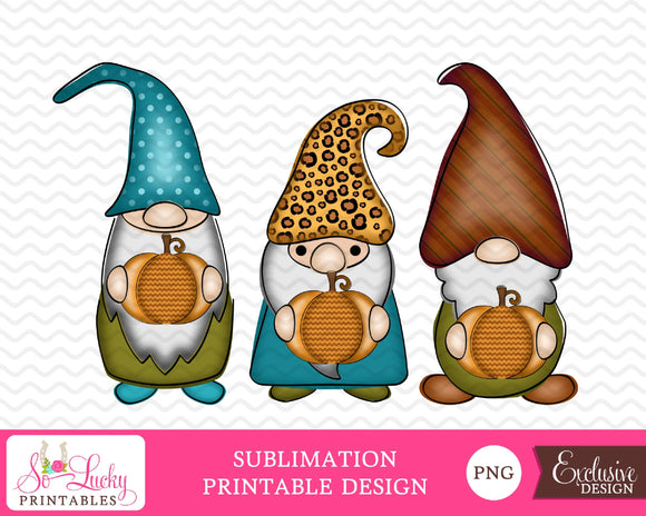 Download Fall Gnomes watercolor printable sublimation design ...