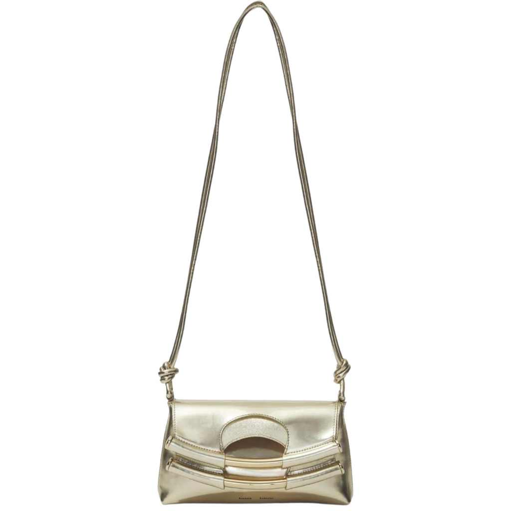 Nano Twister metallic leather shoulder bag