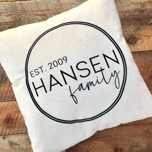 personalized family pillow