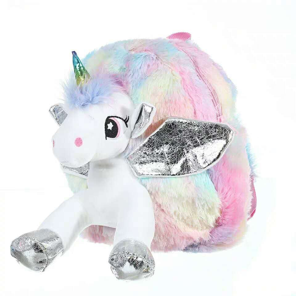 fluffy unicorn backpacks